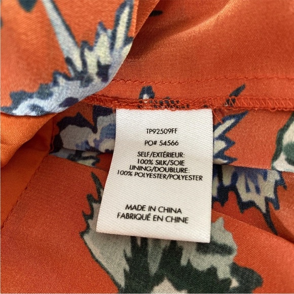 10 Crosby Derek Lam Orange Floral One-Shoulder Dress size 4 - Picture 11 of 12